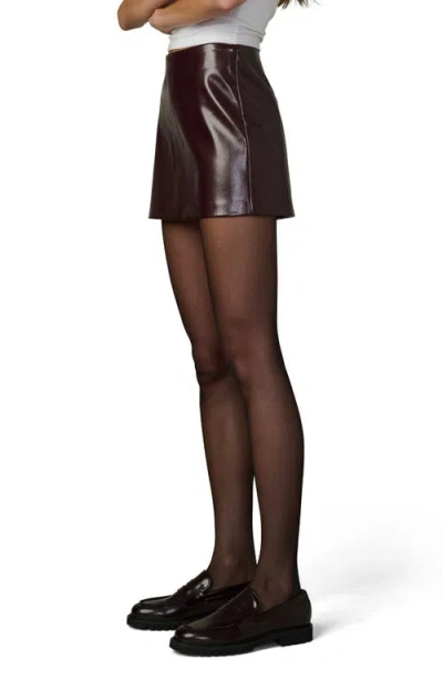 Joe's Jeans The Patent Faux Leather Mini Skirt In Burgundy