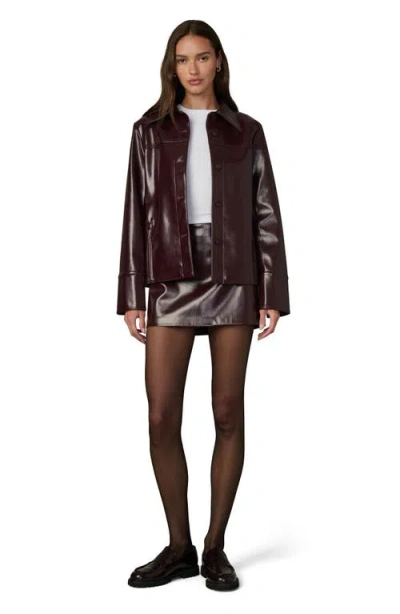Joe's Jeans The Patent Faux Leather Mini Skirt In Burgundy