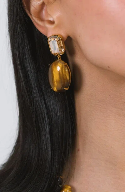 Jennifer Behr Xiomara Drop Earrings In Brown