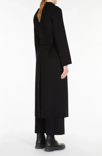 Max Mara Poldo Wool Belted Coat In Black
