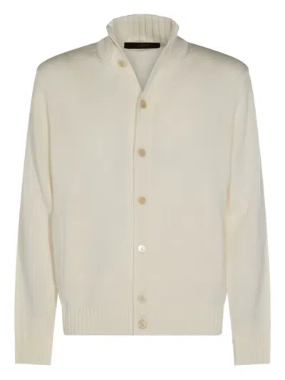 Zanone Minimalist Knit Sweater With Timeless Silhouette In Neutral