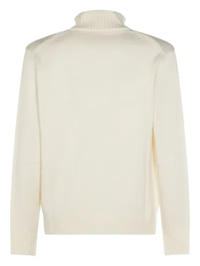 Zanone Minimalist Knit Sweater With Timeless Silhouette In Neutral