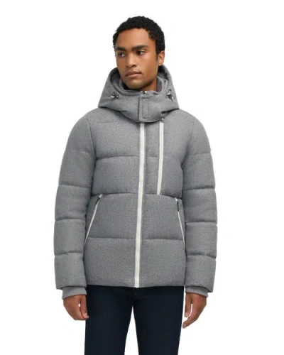 Pajar Kepler Wool-like Puffer With Removable Hood In Gray