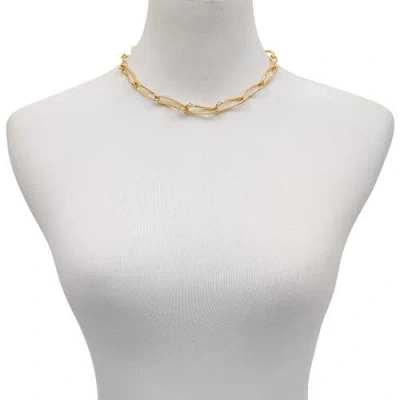 Vince Camuto Open Link Necklace With Cubic Zirconia In Gold
