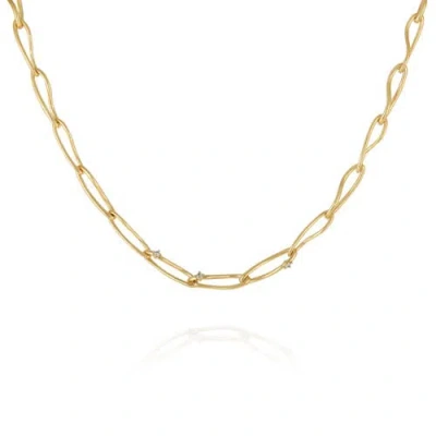 Vince Camuto Open Link Necklace With Cubic Zirconia In Gold