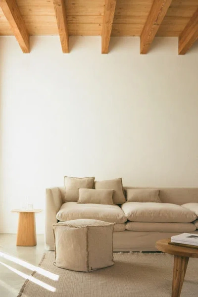 Lorena Canals Handloom Rectangular Cushion In Nude