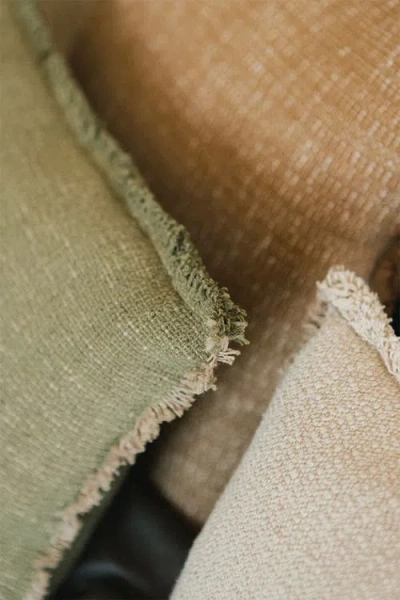 Lorena Canals Handloom Rectangular Cushion In Green