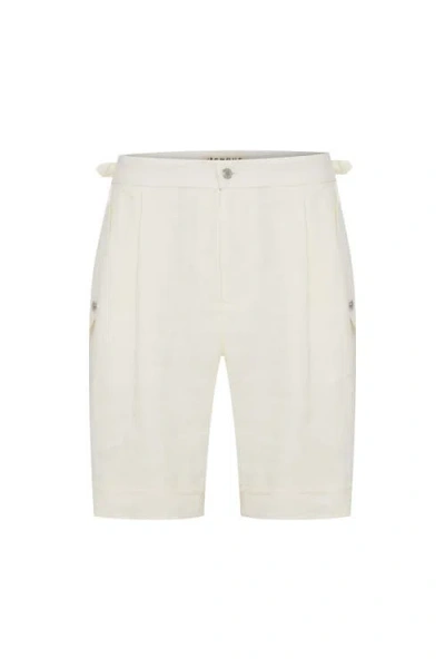 Jendue Us Lucia Denim Linen Shorts In White
