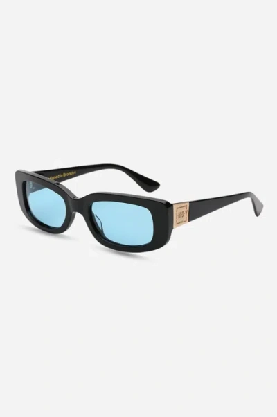 Indy Delancey Rectangular Polarized Sunglasses In Blue