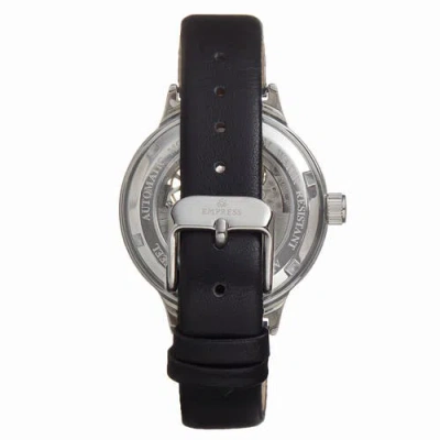 Empress Alice Automatic Skeleton Leather-band Watch In Black