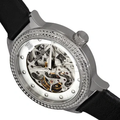 Empress Alice Automatic Skeleton Leather-band Watch In Black