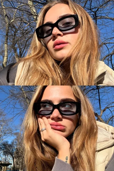 Indy Delancey Rectangular Polarized Sunglasses In Blue