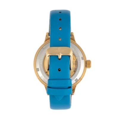 Empress Alice Automatic Mop Skeleton Dial Black Or Mint Or Green Or Blue Or Purple Genuine Leather Band Watc