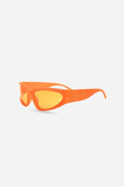 Indy Shield Wraparound Sunglasses In Orange