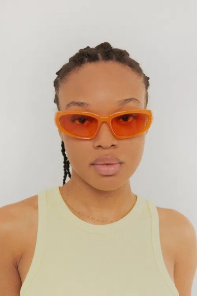 Indy Shield Wraparound Sunglasses In Orange