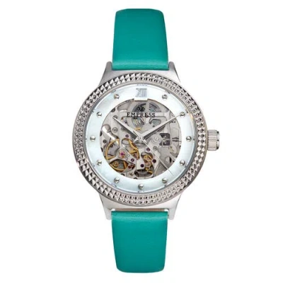 Empress Alice Automatic Skeleton Leather-band Watch In Green