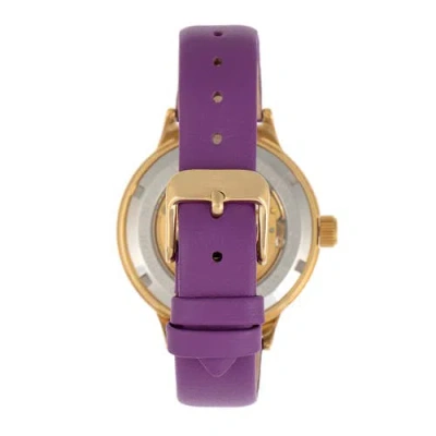 Empress Alice Automatic Mop Skeleton Dial Black Or Mint Or Green Or Blue Or Purple Genuine Leather Band Watc