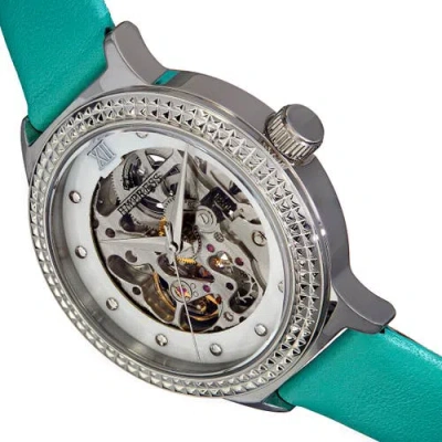 Empress Alice Automatic Skeleton Leather-band Watch In Green
