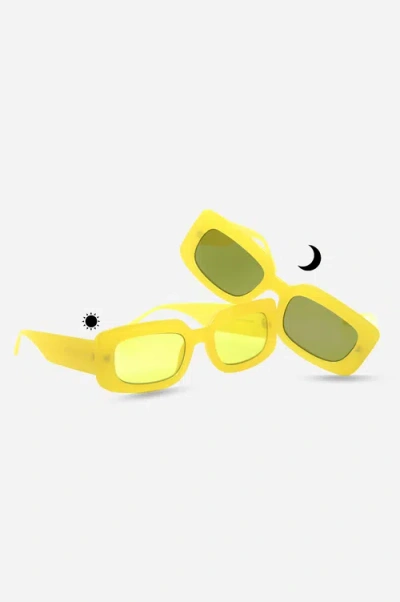 Indy Dolly Rectangular Sunglasses In Yellow
