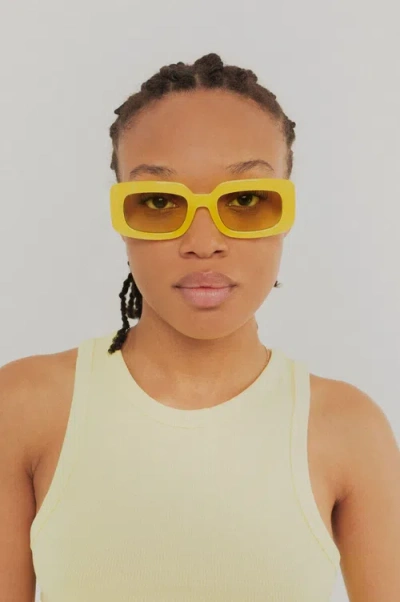 Indy Dolly Rectangular Sunglasses In Yellow