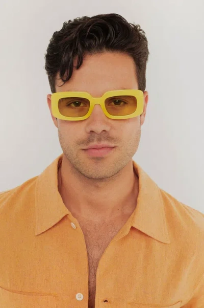 Indy Dolly Rectangular Sunglasses In Yellow
