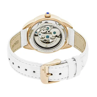 Empress Godiva Automatic Mop Leather-band Watch In White