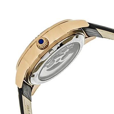 Empress Unisex Adult Black Leather Strap Watch Empem1107 In Black