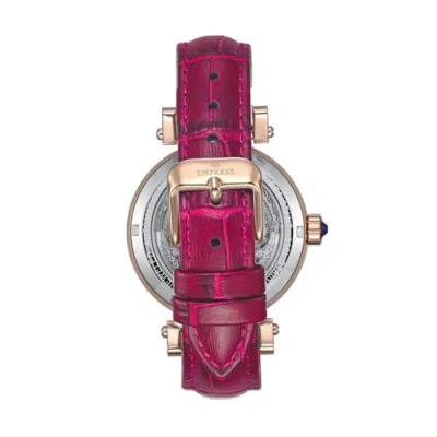 Empress Theodora Automatic Skeleton Leather-band Watch In Red