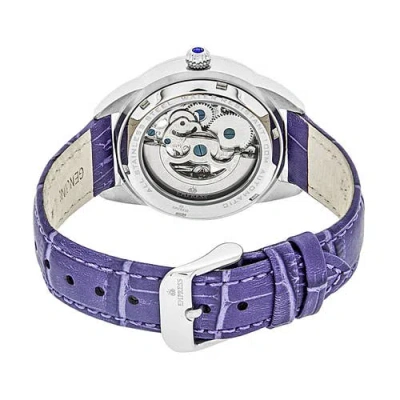 Empress Godiva Automatic Lavender Leather Watch 38mm In Silver