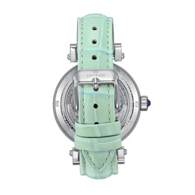 Empress Theodora Automatic Skeleton Leather-band Watch In Green