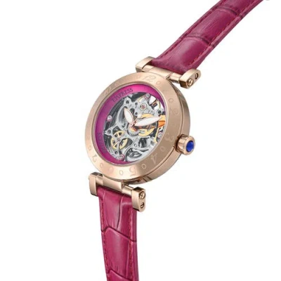 Empress Theodora Automatic Skeleton Leather-band Watch In Red