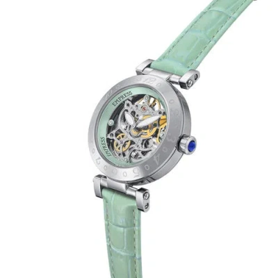 Empress Theodora Automatic Skeleton Leather-band Watch In Green
