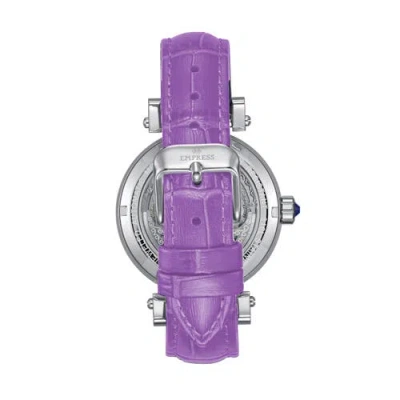 Empress Theodora Automatic Skeleton Leather-band Watch In Purple