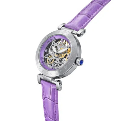 Empress Theodora Automatic Skeleton Leather-band Watch In Purple