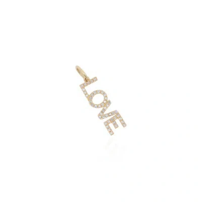 The Lovery Fine Jewelry Diamond Block Love Charm In Gold