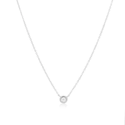 The Lovery Fine Jewelry Diamond Single Bezel Necklace In Metallic