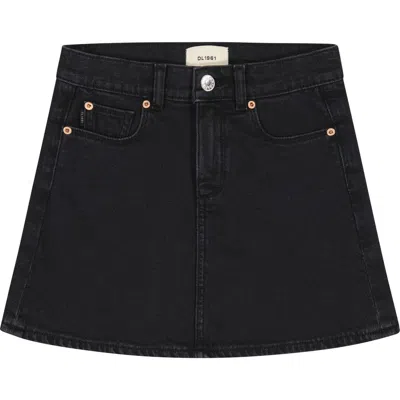 Dl1961 Premium Denim Jenny Mini Skirt In Black