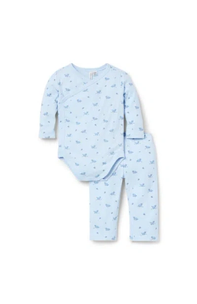 Janie And Jack Baby Fox Wrap Matching Set In Blue