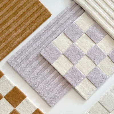 Maison Deux Solid Stripe Rug In Purple