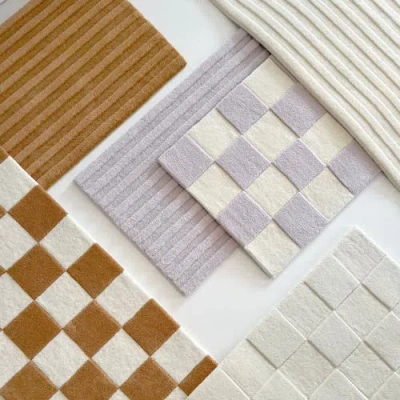 Maison Deux Solid Stripe Rug In Brown