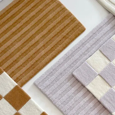 Maison Deux Solid Stripe Rug In Brown