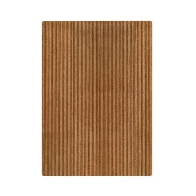 Maison Deux Solid Stripe Rug In Brown