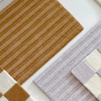 Maison Deux Solid Stripe Rug In Brown