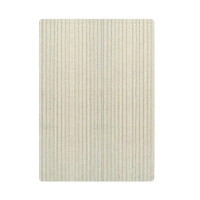 Maison Deux Solid Stripe Rug In Neutral