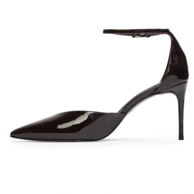 Black Suede Studio Darcie Heels 80mm Dark Plum Patent Leather In Black