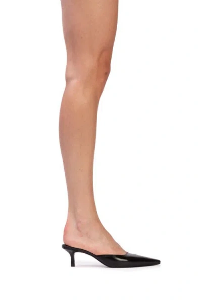 Black Suede Studio Sofia Leather Mules In Black