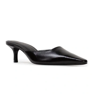 Black Suede Studio Sofia Leather Mules In Black