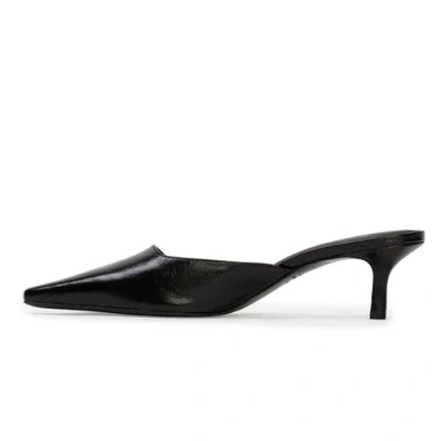 Black Suede Studio Sofia Leather Mules In Black