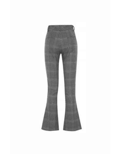Theo The Label Eudora Cropped Sequined Prince Of Wales Pant In Gray