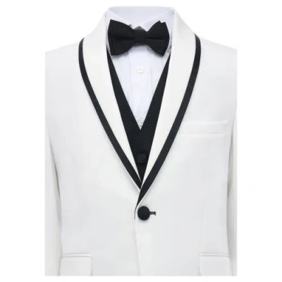 Moustache Shawl-lapel Suit (set Of Three) In White